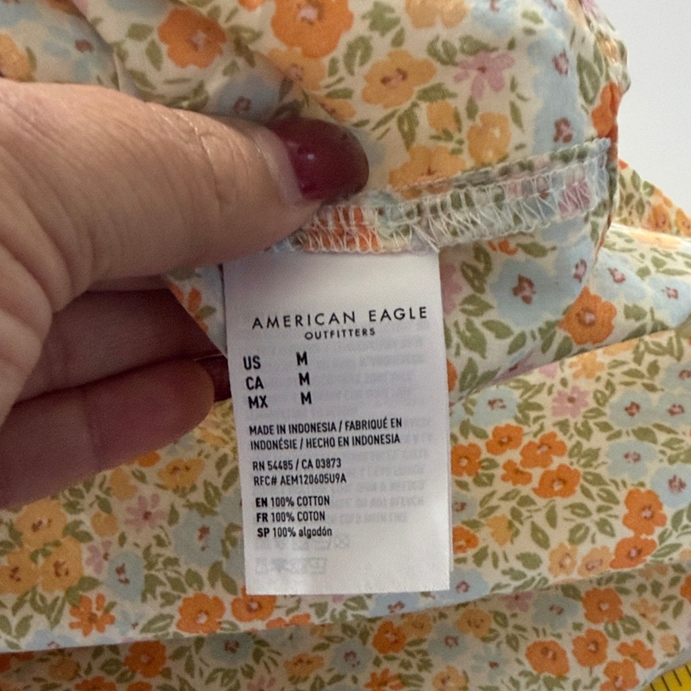 American Eagle Button Down Shirt Patchwork Floral… - image 12